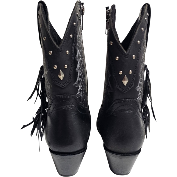 Durango Women's Crush Black Leather Pointed Snip Toe Cowboy Boots Rodeo Size 6.5 - Picture 5 of 14